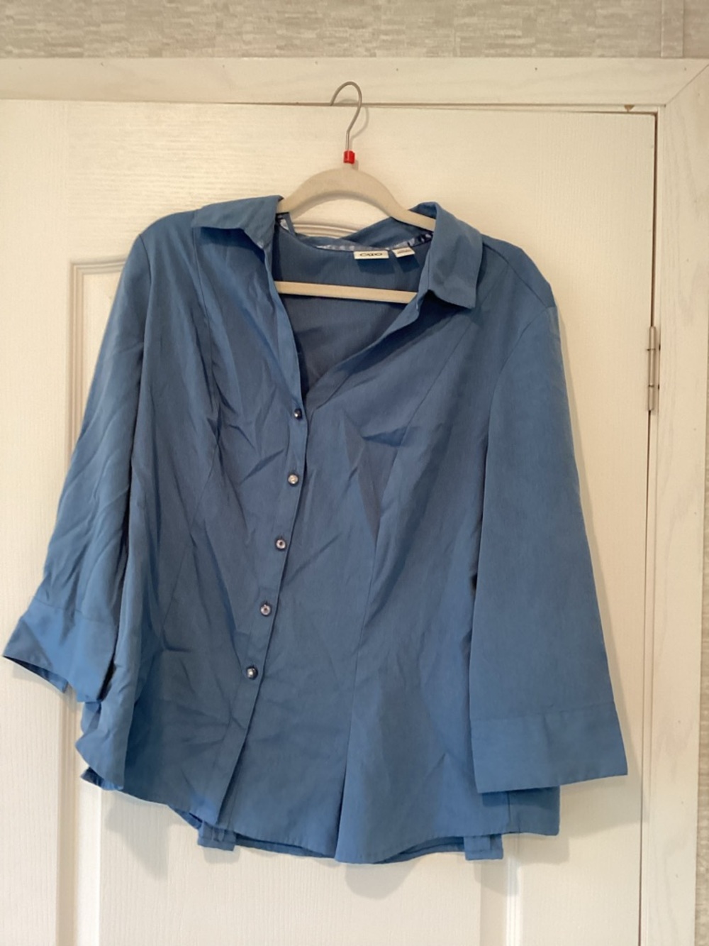 Cato Sky Blue Button-Up Top XL EUC